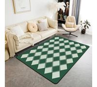 Homewish Tapis Salon 100x150cm Vert Ombre, Tapis Chambre Carreaux Géométriques, Tapis Sol Pièce de Résistance Esthétique, Décoration D'Intérieur pour Enfants Garçons et Filles Mode Moderne