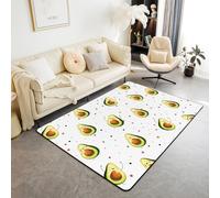 Homewish Tapis Salon 150x200cm Avocat de Dessin Animé, Tapis Sol Avocats Drôles, Tapis Chambre Fruit de Peinture À l'huile, Décoration D'Intérieur Polka Dots