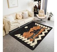 Homewish Tapis Salon 150x200cm Aztèque, Tapis Sol Cowboy, Tapis Chambre Desert Exotic Ethnic Boho Western Moon Cactus, Décoration D'Intérieur Enfants Garçons Hommes