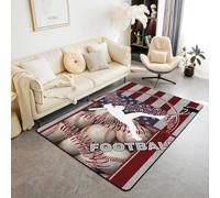 Homewish Tapis Salon 150x200cm Baseball, Tapis Sol Sports, Tapis Chambre Jeux de Joueur de Balle, Décoration D'Intérieur Softball Sportif Européen