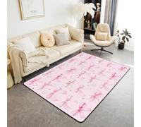 Homewish Tapis Salon 150x200cm Bouchon Rose,Tapis Sol Princesse de Rêve Bow,Tapis Chambre Coquette Mignonne Bowknot,Décoration D'Intérieur Enfants Garçons Filles Adultes Preppy Esthétique