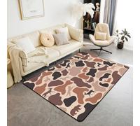 Homewish Tapis Salon 150x200cm Camouflage, Tapis Sol Cerf de Chasseur, Tapis Chambre pour Garçons Filles Bois Armée Rose Brun Camouflage, Décoration D'Intérieur Chien Loup Turquie Ours Modèle
