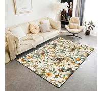 Homewish Tapis Salon 150x200cm Canards, Tapis Sol Animaux de Canard Sauvage, Tapis Chambre pour Enfants Filles Adolescents Femmes La Ferme Rustique, Décoration D'Intérieur Pays Floral