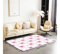 Homewish Tapis Salon 150x200cm Coquette Filles Arc,Tapis Sol Mignon Bowknot Cœur,Tapis Chambre Fantasy Rêve Princesse Style,Décoration D'Intérieur Enfants Garçons Filles Adultes Mode Esthétique