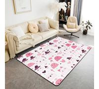 Homewish Tapis Salon 150x200cm Décor Halloween Mignon, Tapis Sol Halloween Rose, Tapis Chambre Filles Adolescents Enfant, Décoration D'Intérieur Sweet Candy Sugar Love Heart