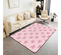 Homewish Tapis Salon 150x200cm Enfants Arc Rose,Tapis Sol Princesse Bows,Tapis Chambre Kawaii Preppy Bowknot,Décoration D'Intérieur Enfants Filles Garçons Adultes Moderne Trendy Girly Esthétique