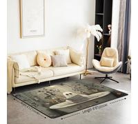 Homewish Tapis Salon 150x200cm Fantôme Drôle d'halloween,Tapis Sol Fleurs de Papillon Botaniques,Tapis Chambre Fantôme Fantaisiste de L'Humour de Lecture du Journal,Décor D'Intérieur Gothique Vintage