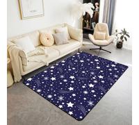 Homewish Tapis Salon 150x200cm Modèle Étoile,Tapis Sol Galaxie,Tapis Chambre Enfants Teens Night Starry Sky Space,Décoration D'Intérieur Étoiles de Nébuleuse Noire