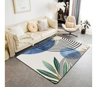 Homewish Tapis Salon 150x200cm Moderne du Milieu du Siècle, Tapis Sol Boho Moderne, Tapis Chambre Art Minimaliste Abstrait, Décoration D'Intérieur Feuilles de Courbe d'arc de Géométrie Esthétique