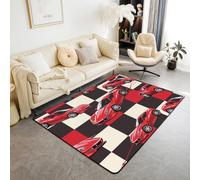 Homewish Tapis Salon 150x200cm Voiture de Course Rouge, Tapis Sol Garçons Cool Speed Race Voiture, Tapis Chambre Enfants Jeunes Hommes Adolescents Sport Extrême, Décoration D'Intérieur Grille Buffalo