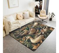 Homewish Tapis Salon Camo Mallard Canard Tapis Chambre Rustique Style Rétro Tapis Sol 150x200 Enfants Garçons Hommes Chasse Ferme Cabine Tapis de Salon Léger Chambre Salon Décor Animaux Sauvages