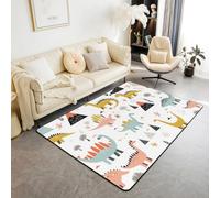 Homewish Tapis Salon Enfants Dinosaur Tapis Chambre Mignon Dessin Animé Dino Naturel Tapis Sol 150x200 Garçons Filles Coloré Dinosaur Imprimer Tapis de Salon Safari Animal Sauvage Décor Chambre Salon