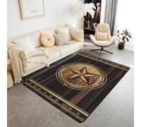 Homewish Tapis Salon Ouest Texas Étoile Tapis Chambre pour Les Enfants Adolescents Adultes Garçons Sud-Ouest Tapis Sol 100x150 Vintage Pays Cowboy Tapis de Salon Ferme Rustique pour Chambre Salon