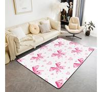 Homewish Tapis Salon Rose Rose Amour Cœur Tapis Chambre Dessin Animé Bowknot Tapis Sol 150x200 pour Filles Femmes Adolescents Enfants Princesse Papillon Bow Nœud Tapis de Salon Fairy Bow Cravate