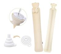 Homewit Bouillotte longue avec housse douce - Grande bouillotte avec housse souple - 2 litres - Bouillotte tube 73 x 13 cm pour la taille et les épaules - Champagne