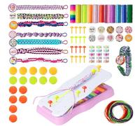 Homewit Kit Bracelet Bresilien et d'Amitié, ensemble de 154 bracelets d'amitié, ensemble de tressage artisanal avec accessoires de bonbons, artisanat pour filles âgées de 6 ans et plus