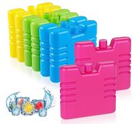 Homewit Mini Pain de Glace, Lot de 8 Bloc Glace pour Glaciere,Accumulateur de Froid Réutilisable，pour Voyage, Pique-Nique, Camping Plus Frais-Jaune Vif, Bleu Clair, Jaune-Vert, Rouge