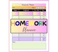 Homework Planner: Colorful Undated Assignment Organizer for Students from Middle School to College