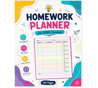 Homework Planner for ADHD Students: Colorful Undated Assignment Notebook for Middle and High School Girls to Stay Organized with Homework Tracking | ADHD tools for kids in the classroom.
