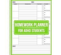 Homework Planner for ADHD Students: Homework Log Book for ADHD Children and Teens | Stay Organized, Focused, and On Task