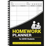Homework Planner for ADHD Students: Undated Assignments Tracker Notebook for Elementary, Middle, High School, and College (120 Pages, 8.5 x 11 Inches)