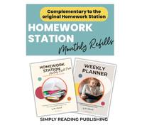 Homework Station Monthly Refill Pack - Weekly Homework Planner Refill Pages for Elementary Students | Companion to the Homework Station Planner