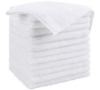 HOMEXCEL Chiffons de Nettoyage en Microfibres Blancs, 12 pièces, Serviettes en Microfibres pour l'automobile, Non pelucheuses et absorbantes, adaptées à la Voiture, à la Maison et à la Cuisine
