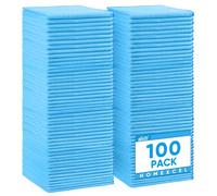 HOMEXCEL Lot de 100 chiffons de nettoyage en microfibre bleus, serviettes en microfibre pour voitures, sans peluches, anti-rayures, très absorbants, et chiffons de nettoyage pour maison, fenêtre et