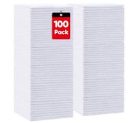 HOMEXCEL Lot de 100 Chiffons en Microfibre,Torchons Lavette Microfibre Ménage,Ultra-Doux, Haute Absorption, Idéal pour Cuisine, Voiture, vitres et Toute la Maison 30 x 30 CM, Blanc
