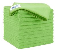 HOMEXCEL Lot de 12 chiffons de nettoyage en microfibre verts pour voitures, 31,8 x 31,8 cm, ultra absorbants, non pelucheux et sans traces pour voiture, cuisine et fenêtres