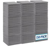 HOMEXCEL Lot de 150 chiffons de nettoyage en microfibre gris pour cuisine, non pelucheux, anti-rayures, très absorbants et réutilisables pour maison, fenêtre et verre, voitures, 29 x 29 cm