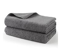HOMEXCEL Lot de 2 serviettes de séchage professionnelles en microfibre non pelucheuses, anti-rayures, très absorbantes 78,7 x 61 cm, gris