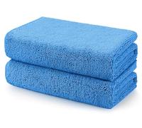 HOMEXCEL Lot de 2 serviettes de séchage professionnelles en microfibre pour voitures, anti-rayures, très absorbantes pour voitures, SUV, camping-cars, camions et bateaux, 88,9 x 63,5 cm, bleu
