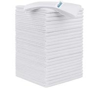 HOMEXCEL Lot de 24 Chiffons de Nettoyage en Microfibre pour Cuisine, Non Pelucheux, Anti-Rayures, très absorbants et réutilisables pour Maison, fenêtre et Verre, Voitures, 30,5 x 30,5 cm, Blanc