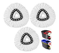 HOMEXCEL Lot de 3 têtes de Rechange compatibles avec Les balais rotatifs Vileda EasyWring - Recharges de tête rotative en Microfibre lavables - Nettoyage Facile