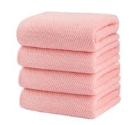 HOMEXCEL Lot de 4 Serviettes de Bain en Microfibre Ultra Douces et très absorbantes, légères et à séchage Rapide, pour Le Corps, Le Sport, Le Yoga, Le Spa, Le Fitness, Rose
