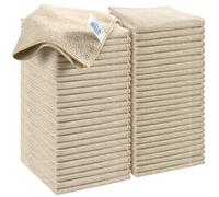 HOMEXCEL Lot de 50 chiffons de nettoyage en microfibre marron pour cuisine, non pelucheux, anti-rayures, très absorbants et réutilisables pour maison, fenêtre et verre, voitures, 29 x 29 cm