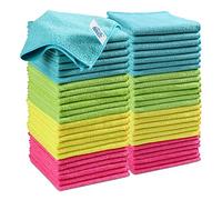 HOMEXCEL Lot de 50 Chiffons en Microfibre réutilisables pour Cuisine, Nettoyage, torchons, Non Pelucheux, lavables pour la Maison, Les fenêtres, la Voiture 29,8 x 29,5 cm