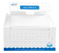 HOMEXCEL Lot de 50 serviettes jetables pour le visage XL - Lingettes démaquillantes douces et non pelucheuses - Biodégradables - Pour peaux sensibles
