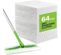 HOMEXCEL Lot de 64 chiffons de balayage secs compatibles avec la balayeuse Swiffer - Recharges jetables pour balai et nettoyage du sol