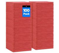 HOMEXCEL Red Shop Lot de 100 chiffons de nettoyage réutilisables en microfibre pour voiture, maison et cuisine, chiffons de nettoyage très absorbants, 29,2 x 29,2 cm