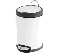 Homexpert MSV Poubelle à pédale Inox 3L Blanc
