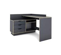 Homexperts Baltasar Bureau Chêne Anthracite 129 x 83,5 x 105 cm