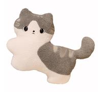 HOMEXYLYL Coussin en Peluche for Chat, Animal en Peluche Doux Et Mignon Idéal for Les Enfants Les Adultes Et Les Filles Idéal for Un Anniversaire Ou Noël(Gray)