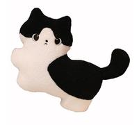 HOMEXYLYL Coussin en Peluche for Chat, Animal en Peluche Doux Et Mignon Idéal for Les Enfants Les Adultes Et Les Filles Idéal for Un Anniversaire Ou Noël(Black)