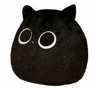 HOMEXYLYL Coussin en Peluche for Chat, Rond Gros Chat Doux Et Câlin Idéal for Les Filles Et Les Adultes Idéal comme Cadeau d'anniversaire Ou De Noël(Black)