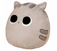 HOMEXYLYL Coussin en Peluche for Chat, Rond Gros Chat Doux Et Câlin Idéal for Les Filles Et Les Adultes Idéal comme Cadeau d'anniversaire Ou De Noël(Gray)