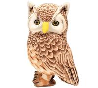 HOMEXYLYL Hibou en Peluche, Hibou Gris Réaliste Oiseau À Cornes Doux Et Réaliste Cadeau d'anniversaire for Enfants Noël Pâques Halloween Décoration Intérieure(20cm/7.8")