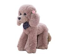 HOMEXYLYL Jouet en Peluche Caniche de Dessin animé, Animal en Peluche de Chien en Peluche avec Cravate et décoration latérale for Filles, décoration intérieure de la Maison(Purple,40cm/15.7in)