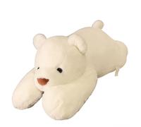 HOMEXYLYL Panda Ou Ours en Peluche, Doux Disquette Assis en Peluche Oreiller De Couchage Câlin for Enfants Et Adultes Décoration D'intérieur Cadeau d'anniversaire De Noël(WhiteBear,65cm/25.5in)
